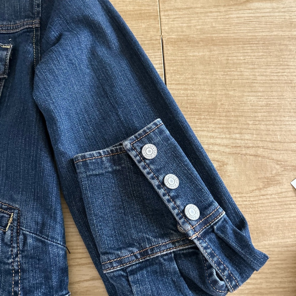 GAP WOMAN’S VINTAGE CROPPED DENIM COLLARLESS JACKET - Picture 6 of 9
